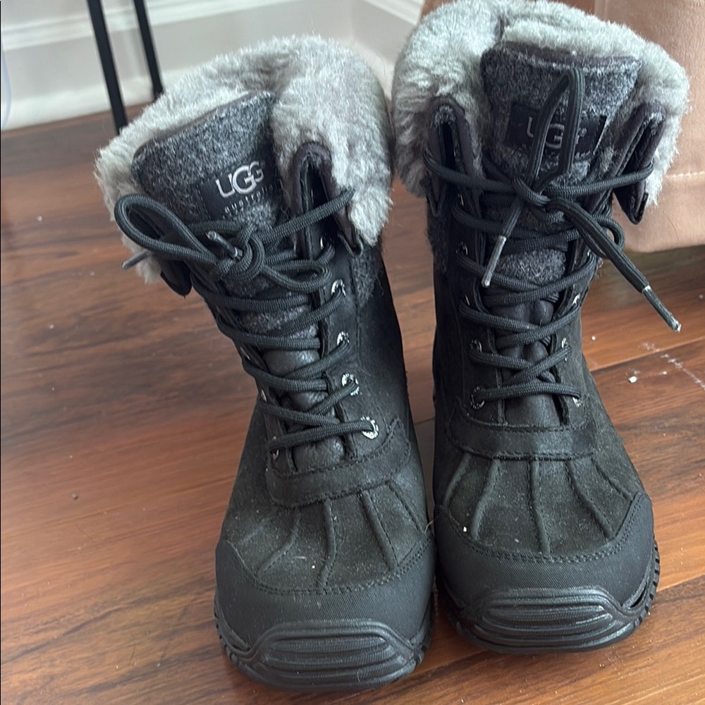 UGG Charcoal Boots with Plush Lining